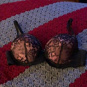 Pink and black lace bra💕